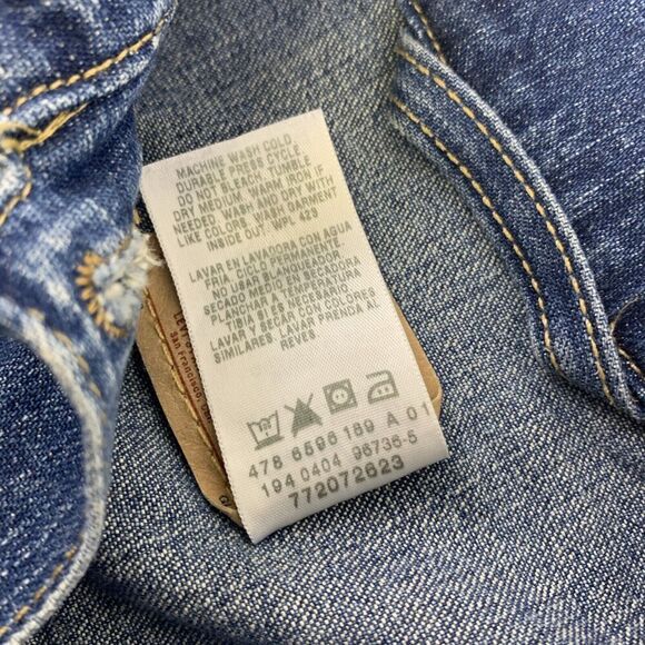 Levi Strauss Youth Girls Denim Jean Jacket Button Collared Fitted Size Large - Picture 14 of 14